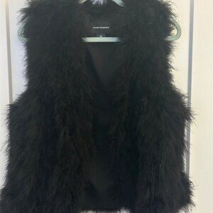 Club Monaco Black Feather Vest Lined Large
